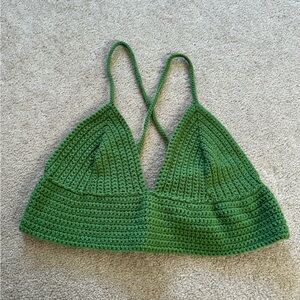 Handmade Green Crochet Crop Top